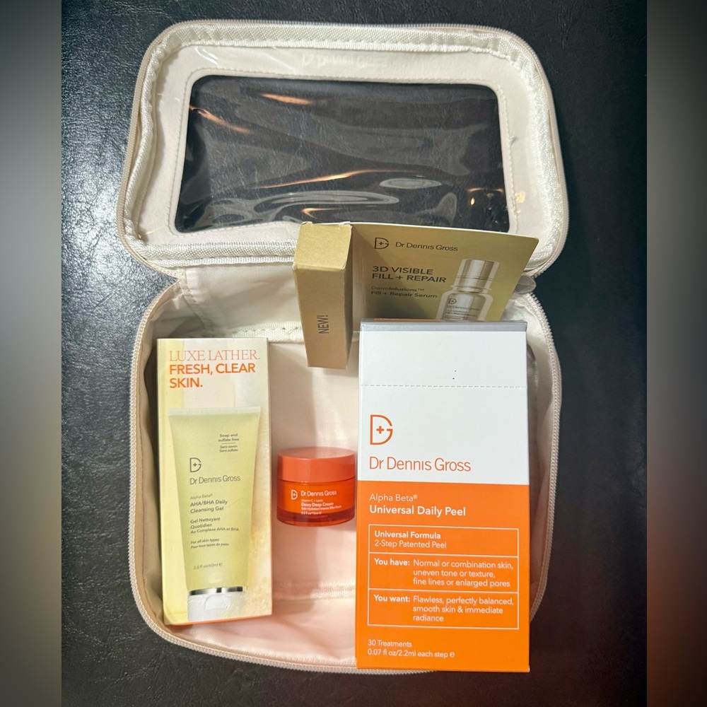 Dr. Dennis Gross - bundle of 4 products + zippered pouch - ALL NEW in BOX